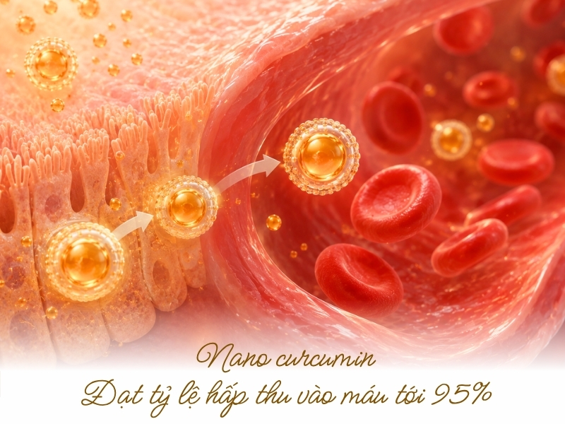 Nano curcumin có thể đạt tỷ lệ hấp thu vào máu tới 95%, cao hơn nhiều so với curcumin thông thường